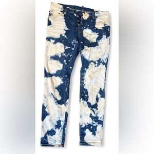 Dsquared2 Paint-Splattered Twin Jeans Size 46 IT | Men’s Dark Wash Blue/White